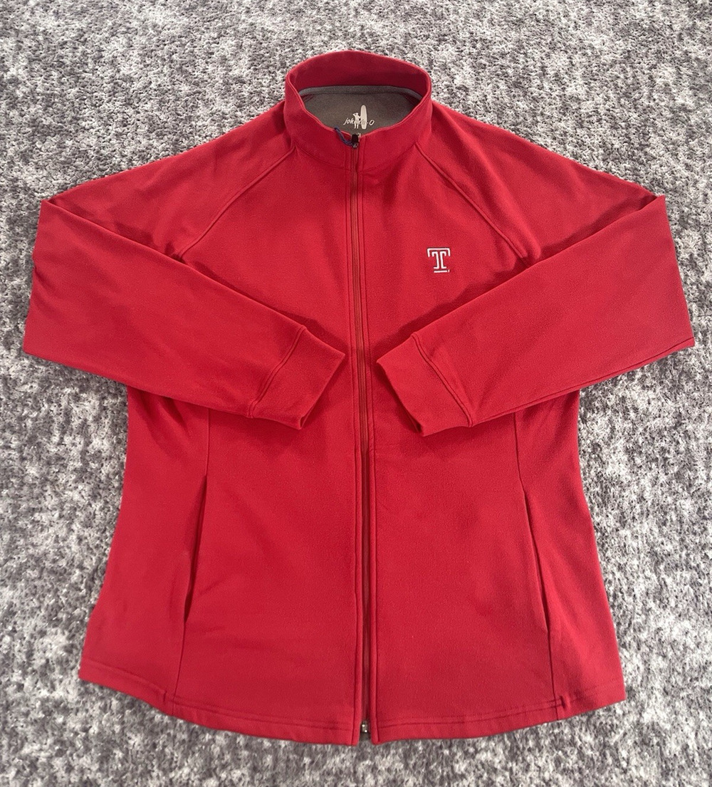 Johnnie-O Womens Temple University Full Zip Performance Jacket Red Size XL